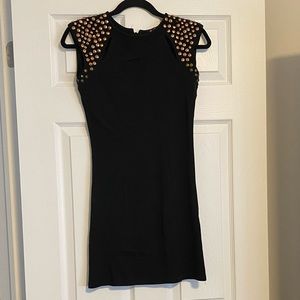 Guess Black with Metal Rhinestone Keyhole dress